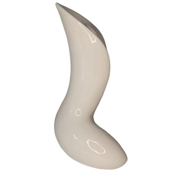 Abstract Human Body Vase White Ceramic Sitting Cross Legged Yoga Pose - Picture 4 of 4